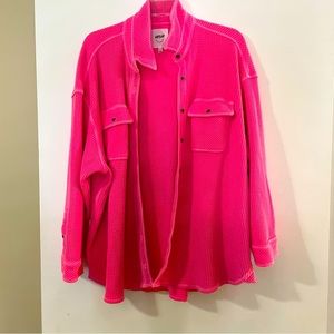 Bright pink Aerie shacket size M